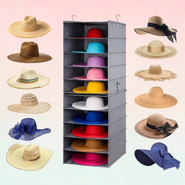 PopperLip Large Hat Storage For Closet Hanging Hats Organizer For Wide